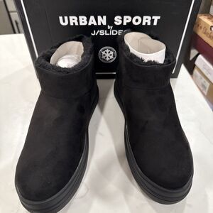 J Slides Nicely WP Black Suede Luxe Water Resistant Boots Women’s 9M